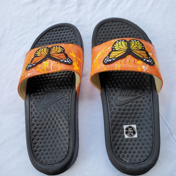 Orange Custom Splatter Slides Butterfly - Picture 2 of 4